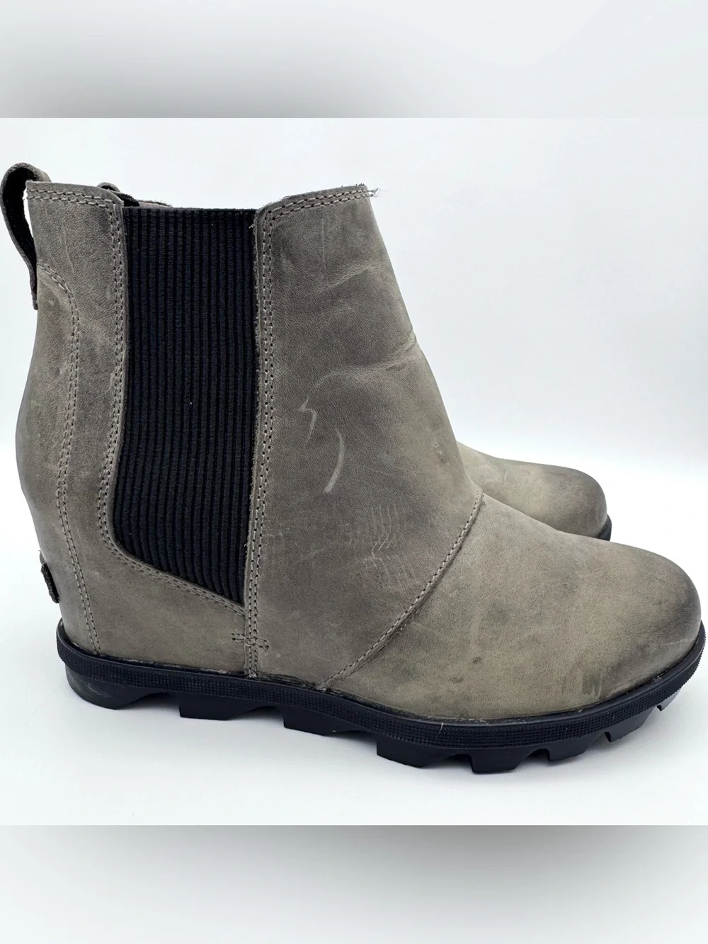 Sorel Joan of Arctic Wedge II Chelsea Boots Quarry Waterproof Women's Size 8.5